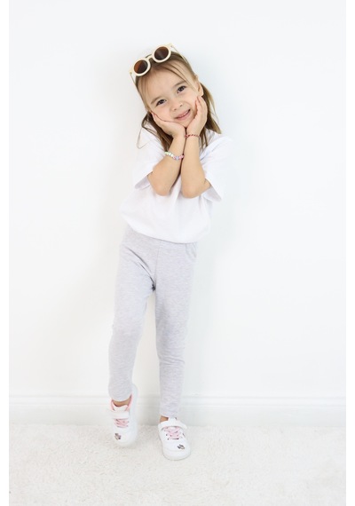 Miababy Basic Kız Çocuk Tayt %100 Pamuk 6 Ay 5 Yaş Gri