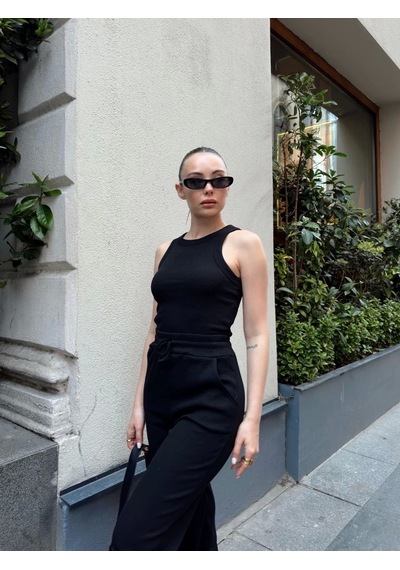 Byb Moda Tasarım Atletli Kaşkorse Takım S3986 Siyah