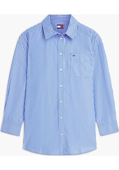 Tommy Hilfiger Tjw Kadın Oversize Essential Asil Mavi/çizgili Gömlek Ext-16428
