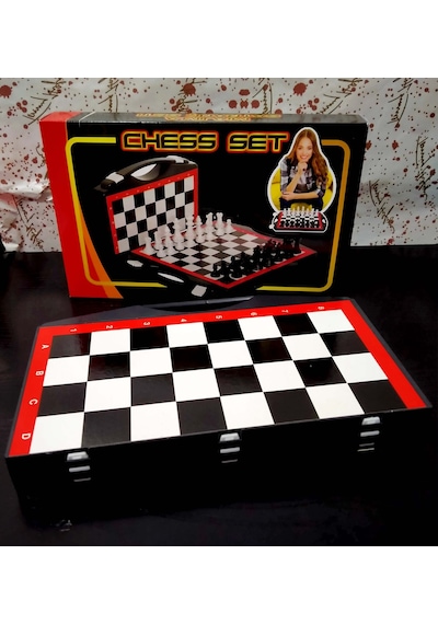 Kutulu Çantalı Satranç Takımı Plastik Chess Oyun Seti