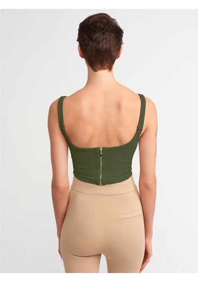 Dilvin 3793 Korse Top- Koyu Haki