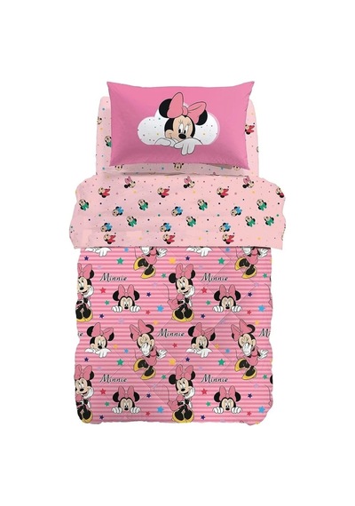Minnie Mouse Tek Kişilik Yorgan Pembe