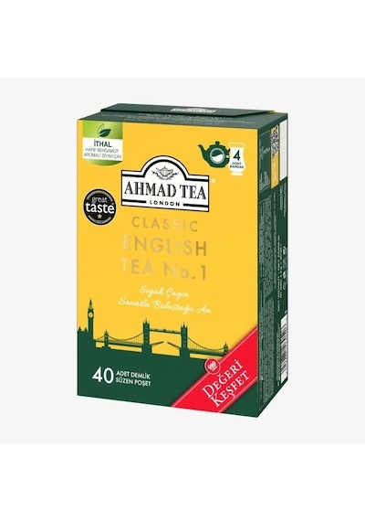 Ahmad Tea 40'lı Klasik English Tea No.1 Demlik Poşet Çay 80 G