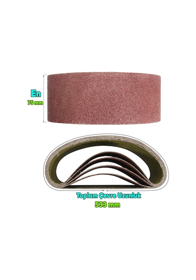 Sonsuz Bant 150 Kum Tank Palet Zımpara Kağıdı 75 X 533 Mm 10 Adet Sonsuz Bant 150 Kum Tank Palet Zımpara Kağıdı 75 X 533 Mm 10 Adet