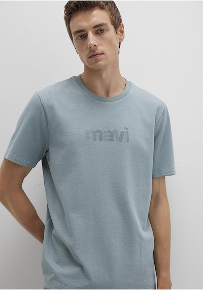 Mavi - Mavi Logo Baskılı Mavi Tişört 0612936-70118 Mavi