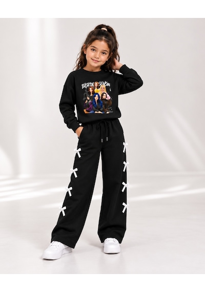Kokoş Bebe Manifest Fiyonk Detaylı Kız Çocuk Takım - 5/10 Yaş - 31917 Siyah
