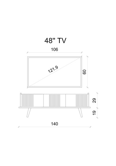 Spica Safir Meşe Rengi Mdf 3 Kapak Ahşap Ayaklı 140 Cm Tv Ünitesi