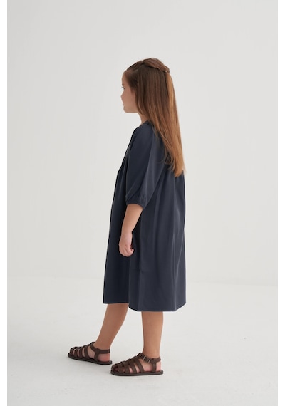 Cigit Tencel Robalı Elbise 2-7 Yaş Lacivert Lacivert