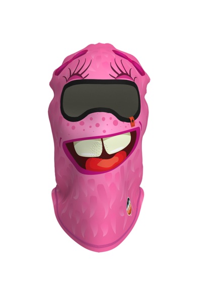 Kids Funny Balaklava, Su İtici Özellikli, Baskılı Snowboard, Kayak, Motosiklet, Bisiklet Kar Maskesi Pembe