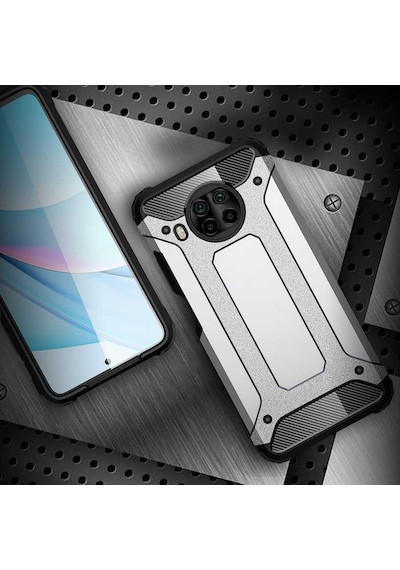Ekılıf - Xiaomi Redmi Note 9 Pro 5g Uyumlu - Kılıf Çift Katman Zırh Tank Crash Military Kapak - Siyah