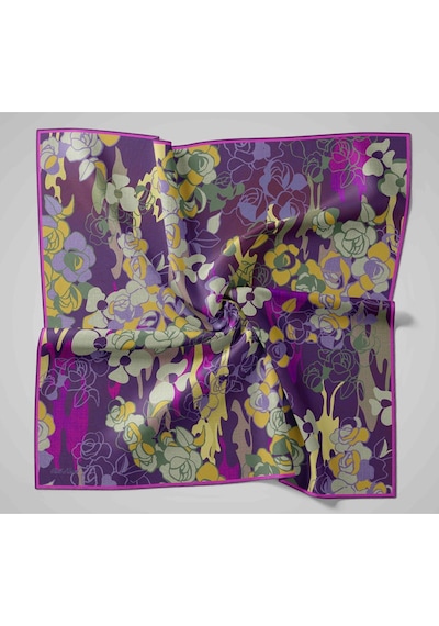 Silk Home Twill İpek Eşarp 11483-42 Mor, Fuşya, Asit, Koyu Yeşil, Lila, Butter Yellow