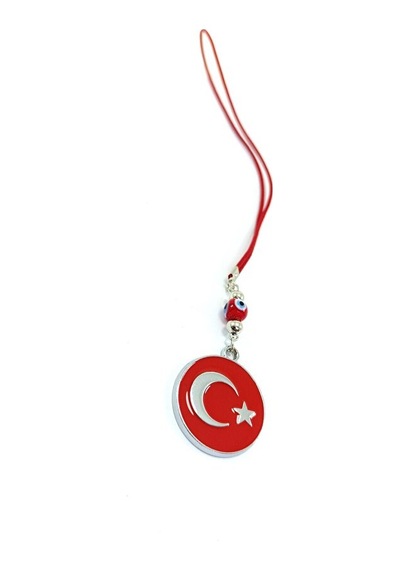 Kırmızı Nazar Boncuklu Metal Ay Yıldız Türkiye Araba Dekoru Hediy