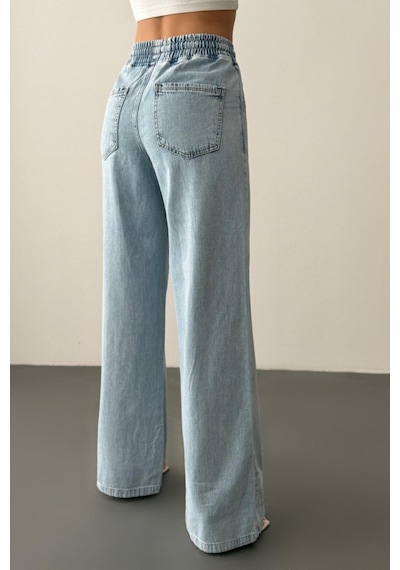 Lacarino 7970 Palazzo Kadın Jean Pantolon Lıght Blue