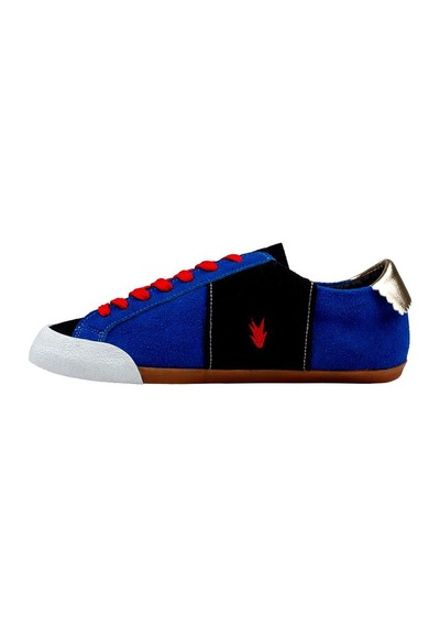 Kadın Vegan Deri Mavi Sneakers - Matisse Tasarım Çok Renkli