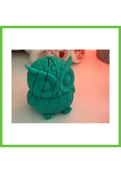 Bezos 3d Baskı Hareketli Baykuş Figürü - Eklemli Flexi Oyuncak - Mint Dmc