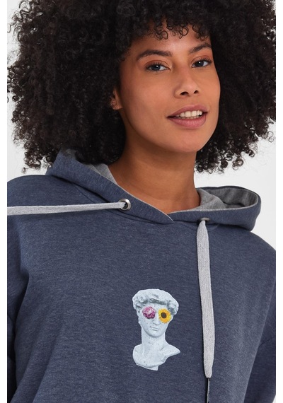 Alexander Gardi Alexandergardı Baskılı Kapüşonlu Comfort Fit Sweatshırt E22-757a-04 001