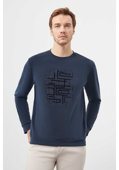 Morven Erkek Lacivert Trend Bisiklet Yaka Sweat-shirt 25ks063002200 Lacivert Lacivert
