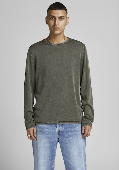 Jack & Jones Soluk Efektli Kazak-leo 12174001 Dusty Olive Kahverengi