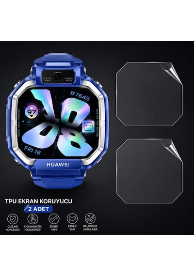 Huawei Watch Kids X1 İle Uyumlu Ekran Koruyucu Tpu, Tam Kaplayan Akıllı Saat Koruması 2 Adet