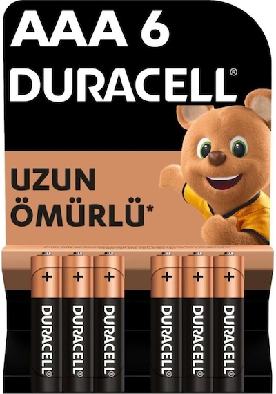 Duracell Alkalin AAA İnce Kalem Piller 1.5 V LR03/MN2400 6’lı