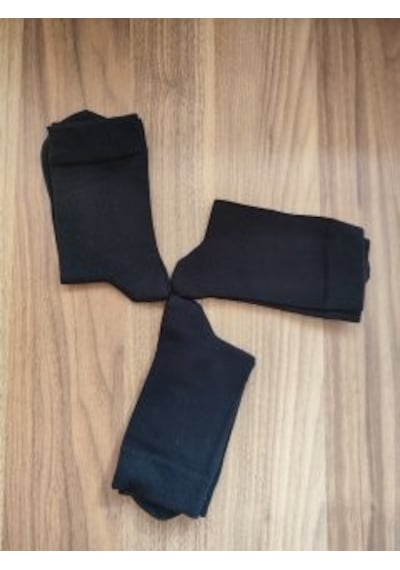 Omelf Yumuşacık Pamuklu 3'lü Kadın Çorap Siyah