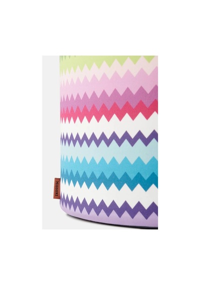 Missoni Riverbero Zigzag Keten Canvas Italyan Tasarımı Lüks Puf Yuvarlak Puflar Çok Renkli 40 X 30 Cm