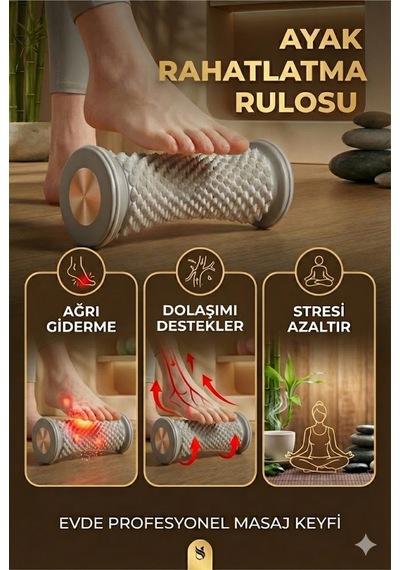 Ayak Masaj Aleti Rulosu - Topuk Dikeni, Taban Sı Ve İçin Tırtıklı Silindir