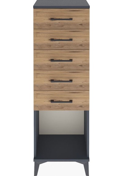 Arges Dolap 5 Çekmeceli 44x30x134 Antrasit-çam Antrasit