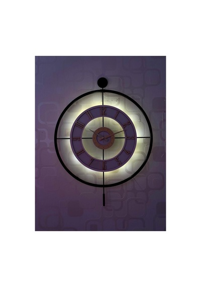 Pey Aksesuar Metal Camlı Duvar Saati 60x80 Cm Büyük Boy Işıklı Gerçek Cam Siyah-seffaf-beyaz-gold M61-siyah-seffaf-beyaz-gold