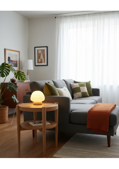 Elana Design Mumi Mantar Abajur - Abajur Ve Gece Lambası Bej