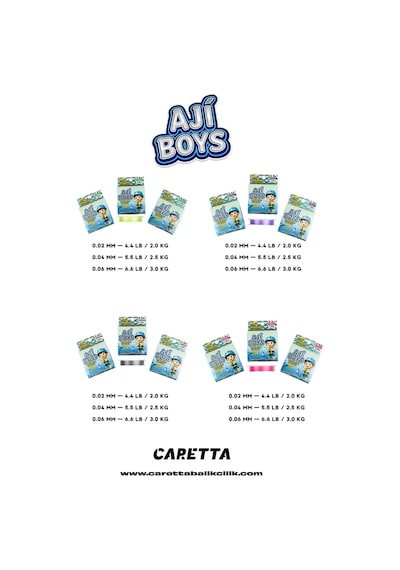 Caretta Aji Boys 4x 150 Mt Pink İp Misina 0,02mm