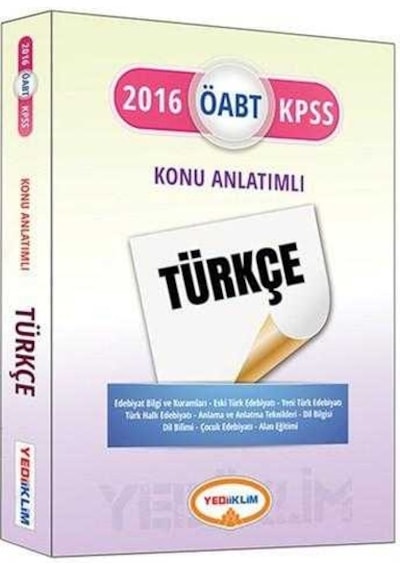 Yediiklim Öabt 2016 Türkçe Öğretmenliği Konu Anlatımlı