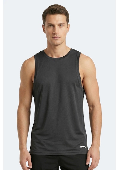 Slazenger Korba Erkek Kolsuz Koyu Gri Tişört Koyu Gri
