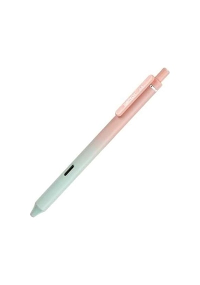 Wrıtech W-0171 Aurora Pembe-yeşil Gövde Mavi Jel Kalem - 12'li Kutu Ahşap