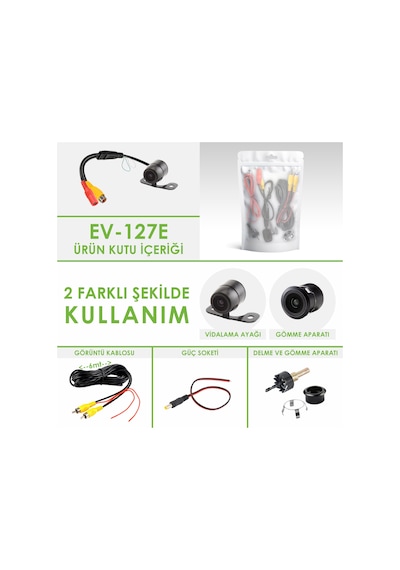 Obus Araç Kamerası Ev-127e Ecoview 480 Tvline Analog Geri Görüş Araç Kamerası