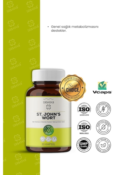 Erbatab St. John's Wort Sarı Kantaron Eki 30 Kapsül Erbatab St. John's Wort Sarı Kantaron Eki 30 Kapsül