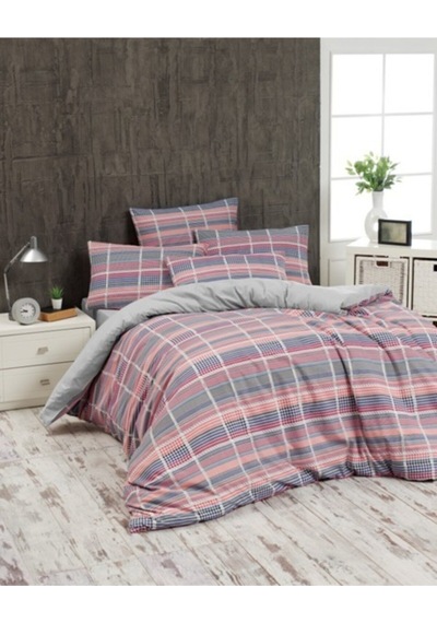 Tartan Çift Kişilik Nevresim Takımı Bej