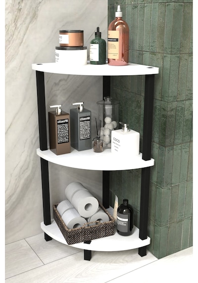 Decoline Banyo Rafı 3 Katlı Moblen Modern Organizer Depolama Ünitesi-beyaz Beyaz