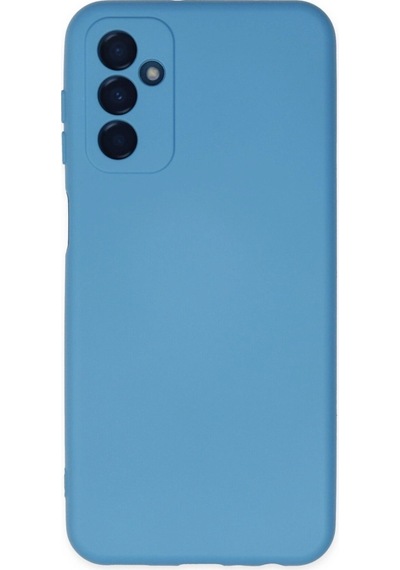 Samsung Galaxy M23 Kılıf Nano İçi Kadife Silikon - Mavi Düz Renkli