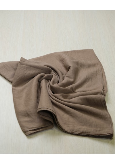 Luluscarf Rami Pamuk Düz Renk Yumuşak Tesettür Şal Vizon