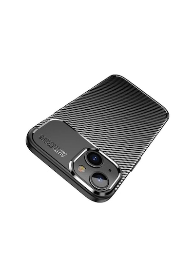 Apple Uyumlu iPhone 14 Plus Kılıf Karbon Tasarım Negro Silikon Kapak