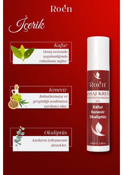 Ağrı Ve Masaj Kremi, Kafur Ve Kenevir Içeren Eklem, Kas, Boyun Ağrı Masaj Kremi 100 Ml