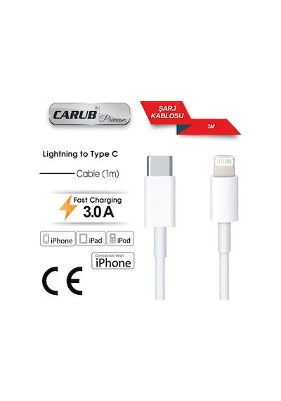 Carub Şarj Kablosu Iphone To Type C 1mt