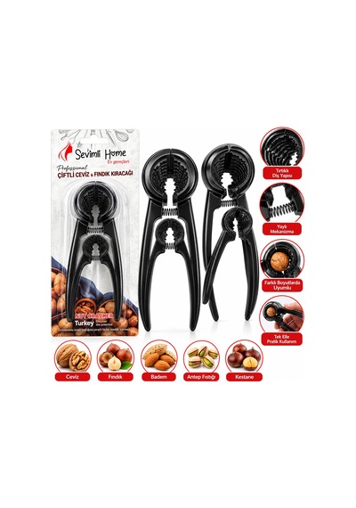 2pcs Set Döküm Metal Fındık - Ceviz Kıracak Çok Renkli