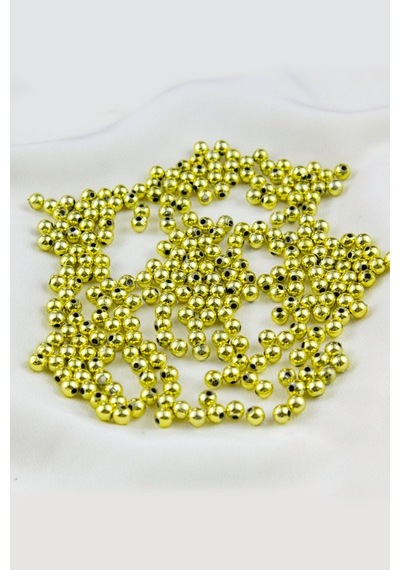 5 Mm Gold Tonu Plastik İnci Boncuk Aksesuar Malzemesi 25 Gr