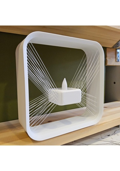 Masa Lambası 3 D Baskı - Kare- Beyaz-
