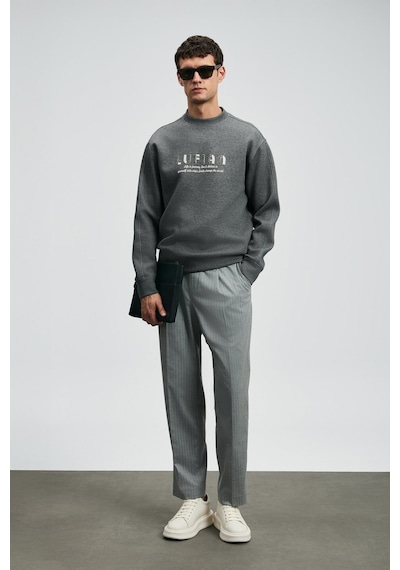 Lufian Erkek Oracle Sweatshirt 112030178 Antrasit Antrasit