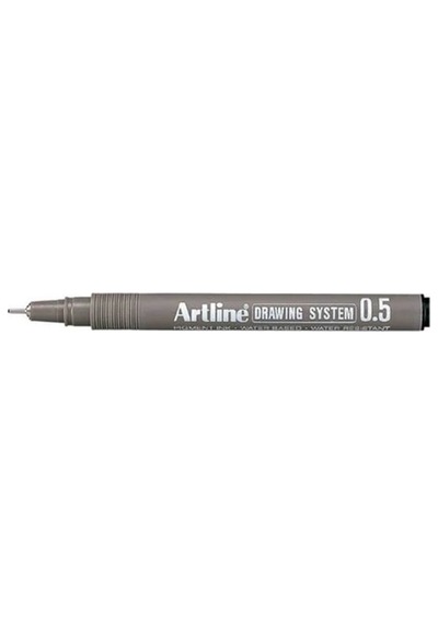 Artlıne 0.5 Mm Siyah Çizim Kalemi Drawing System 235 Suya Dayanıklı Siyah Renk 12'li Paket
