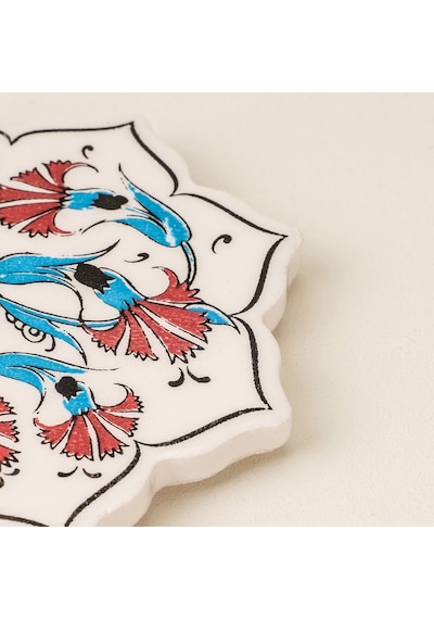 Yıldız Bardak Altlğı - Mavi / Kırmızı - 11 Cm Çok Renkli