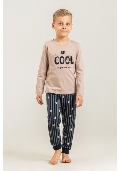 Rolypoly 3870 %100 Pamuk Uzun Kol Erkek Çocuk Pijama Takımı Kum Beji Rolypoly 3870 %100 Pamuk Uzun Kol Erkek Çocuk Pijama Takımı Kum Beji